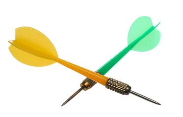 Throwing dart isolated on white, clipping path 