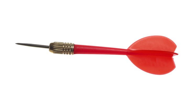 Throwing dart isolated on white, clipping path 