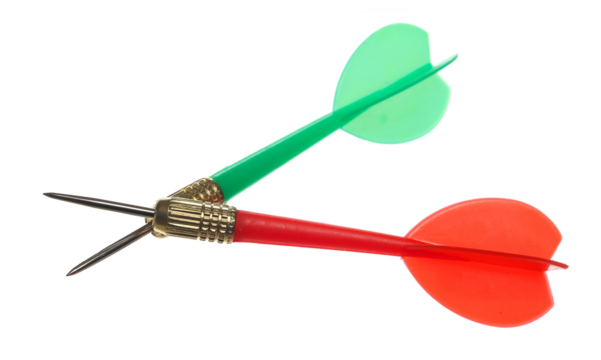 Throwing dart isolated on white, clipping path 