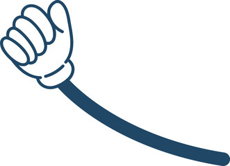 Retro Arm Hand Vector Cartoon Gesture Fist Fighting