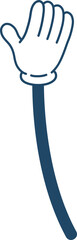 Retro Arm Hand Vector Cartoon Gesture Say Hi