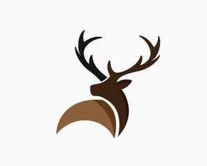 simple abstract elk deer logo template illustration inspiration