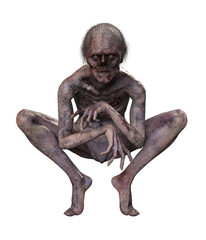 Fototapeta premium Zombie on transparent background, 3d render