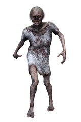 Zombie on transparent background, 3d render