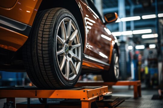 male tire changer Check the condition of new tires in stock for replacement at a service center or auto repair shop. Tire warehouse for the automobile industry