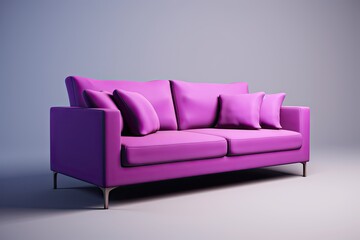 3d Sofa Rendering purpur Generative AI