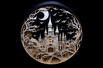 Fairytale castle paper hand made