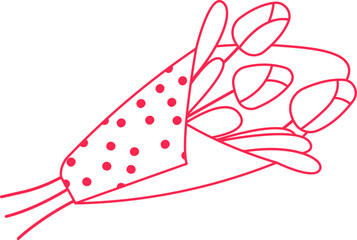 Linear Tulip Flowers Bouquet