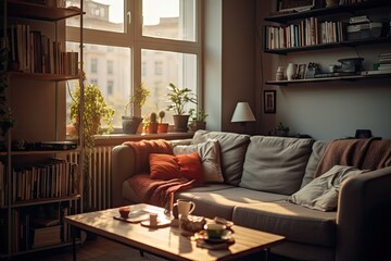 beautiful apartment interior.Keywords Cozy plush velvet Generative AI