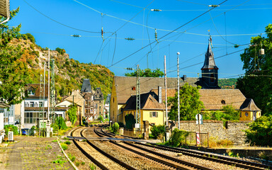 Bacharach station in Rhine valley in Rhineland-Palatinate, Germany