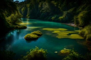 waterfall in the park generated by AI technology