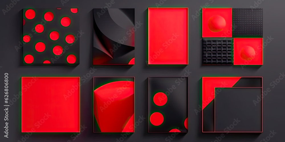 Poster background composition with shapes and colors - generative ai