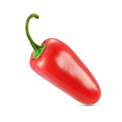 A red jalapeno pepper isolated. Transparent PNG image.