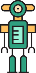 smart robot character icon
