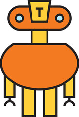 cartoon robot character icon