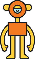 cartoon robot character icon