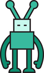 cartoon robot character icon