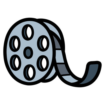 recommend clip art: film reel filled outline icon style