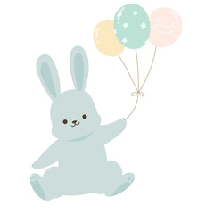 baby bunny balloon baby shower clip art