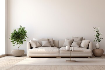 Stylish interior of living room with sofa Generative AI