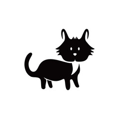 cute cat logo template design. pet sign and symbol.