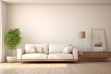 tylish living room interior with comfortable sofa Generative AI