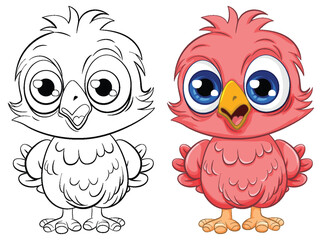 Cute owl chick cartoon isolated
