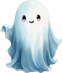 Watercolor Ghost Halloween Boo Clipart