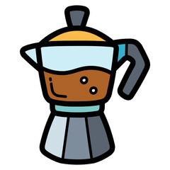 coffee pot filled outline icon style