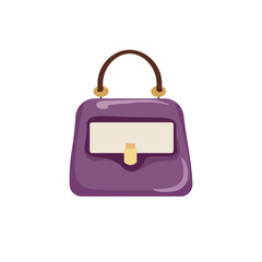 Purple handbag for women vector illustration design template elements, fashion accessories concept