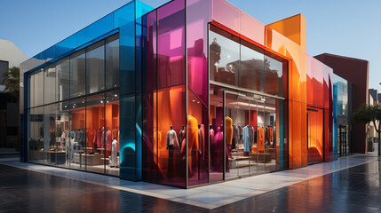 Modern Clothing Boutique Exterior. Generative Ai