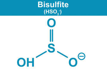 Chemistry illustration of Bisulfite in blue