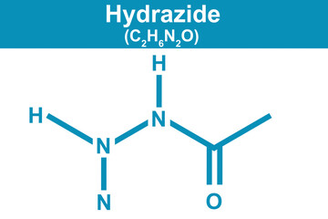 Naklejka premium Chemistry illustration of Hydrazide in blue