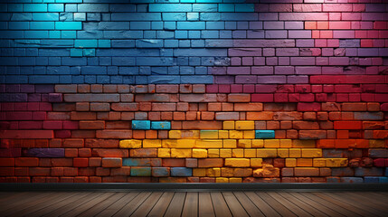 Rainbow wall. Generative Ai