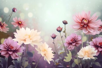 space flower spring design watercolor valentine color peonies pastel copy blossom background. Generative AI.