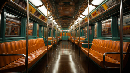 View of subway interior. Generative Ai