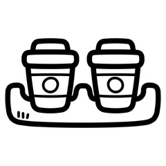 coffee cup line icon style