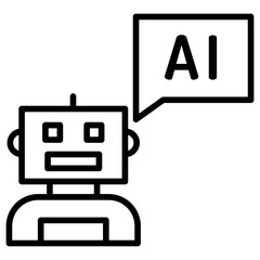 Outline Ai Chatbot icon