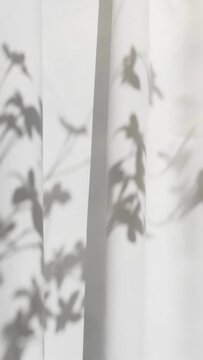 Sombras de plantas sobre una tela que se mueven por una suave brisa. 