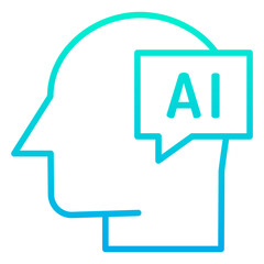 Outline gradient Head Ai icon