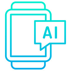 Outline gradient Smartwatch Ai chat icon