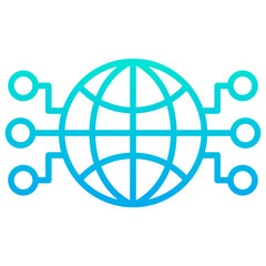 Outline gradient Global Network icon