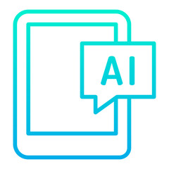 Outline gradient Tab Ai chat icon