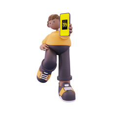 man again standing while posing showing a discount pose from the front