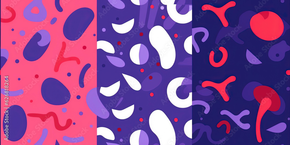 Poster intricate colorful background with mix of shapes and colors - generative ai