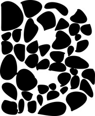 B pebble alphabet letter display font.