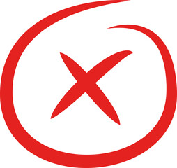 Obraz premium Hand Drawn Wrong Mark Symbol 