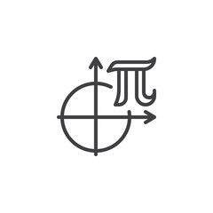 Diameter, Radius line icon