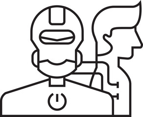 Humanoid Robot Sync with Human Icon
