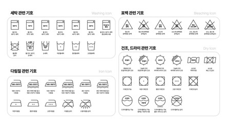 care label line icon collection